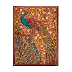 Carnet rigide 23 x 17,5 cm 144 p Uni Hafiz, Les paons - Paperblanks