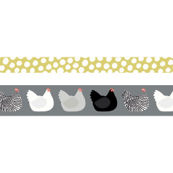 Lot de masking tape Poules et œufs 5 m Saute-mouton 2 pcs - Artemio