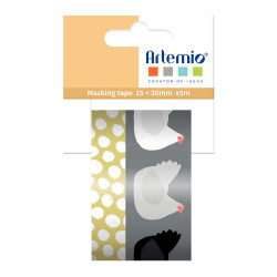 Lot de masking tape Poules et œufs 5 m Saute-mouton 2 pcs - Artemio