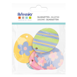 Œufs de Pâques en bois 6 pcs - Artemio