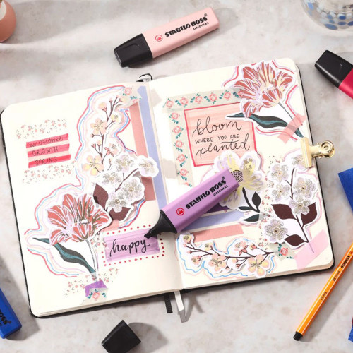 Surligneur BOSS ORIGINAL NatureCOLORS Edition Wild Flowers Rose Pivoine - Stabilo