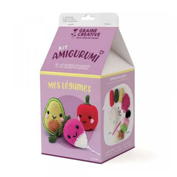 Kit crochet Amigurumi Mes légumes - Graine créative