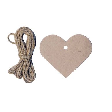 Étiquette Kraft Coeur 12 pcs