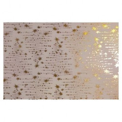 Papier Indien fait main 50 x 70 cm 120 g/m² Blanc Sapin Electric Doré