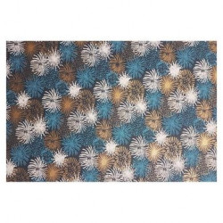 Papier Indien fait main 50 x 70 cm 120 g/m² Artifices Bleu Blanc Or