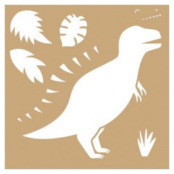 Pochoir Kraft 20 x 20 cm Dinosaures