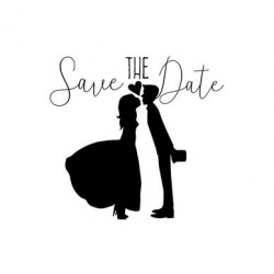 Tampon en bois Couple Save the date