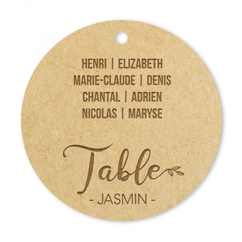 Médaille Table Nom