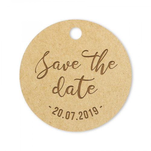 Porte-clés rond Save the date